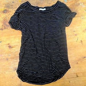 Marine Layer Striped Saddle Hem Pocket Tee, size XS